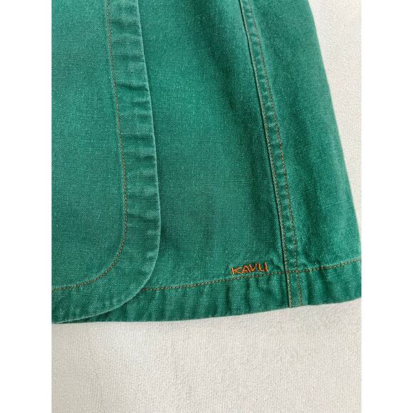 Kavu Denim Solid Green Knee Length Wrap Skirt Size 10 - Picture 2 of 10